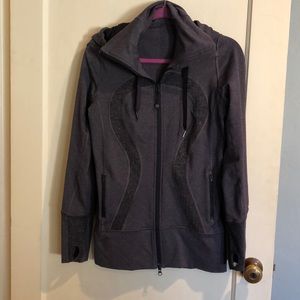 Lululemon Purple Herringbone Long Hooded jacket